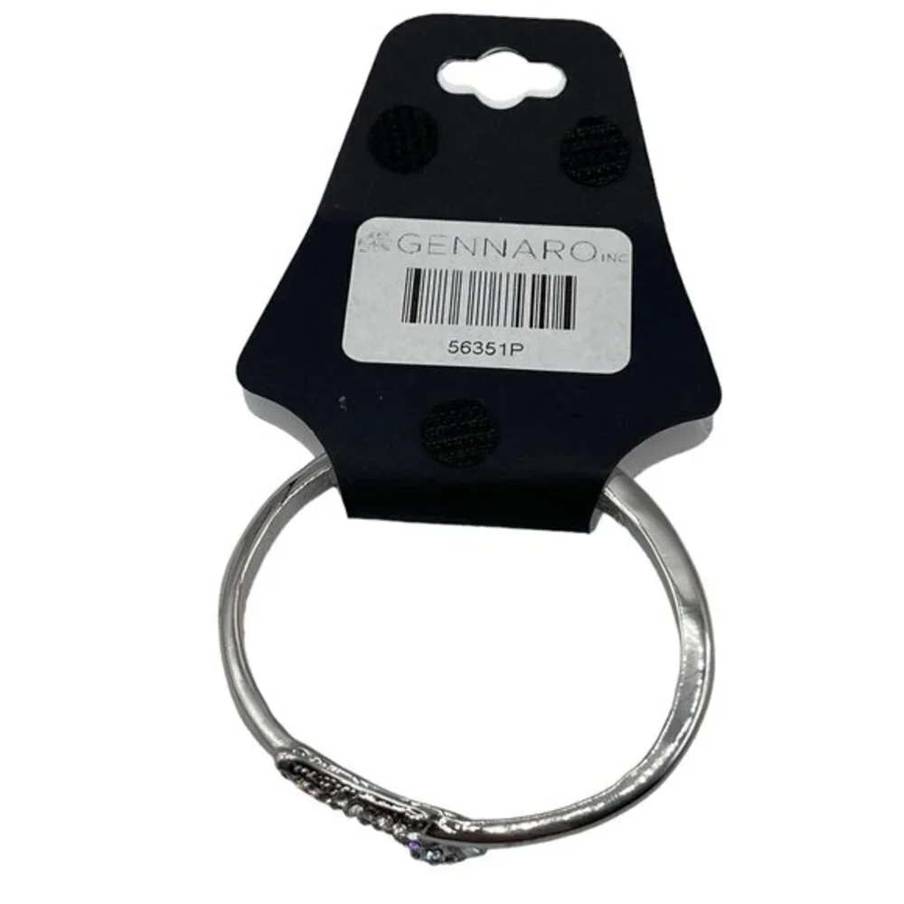 g by Gennaro Silver Diamond Snake Bangle Bracelet
